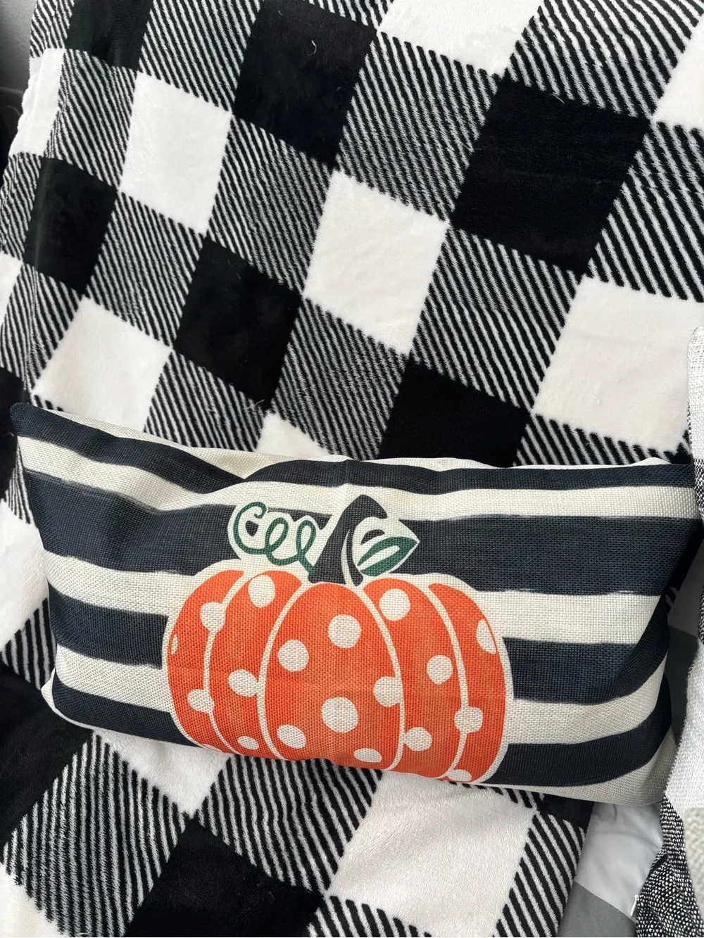 Harvest Lumbar Pillow PolkaDot Pumpkin Dot Pumpkin Accent NEW Final Sale